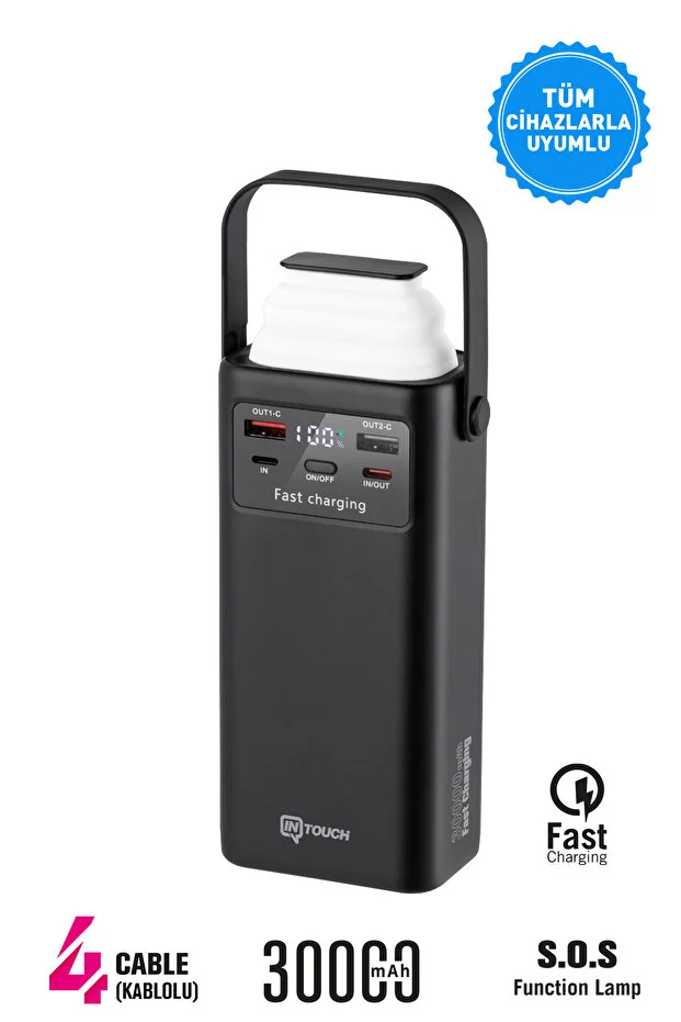 30.000 Mah 22,5W PD Hızlı Kablolu Kamp Lambası Outdoor Serisi Powerbank Fast Led Lamba